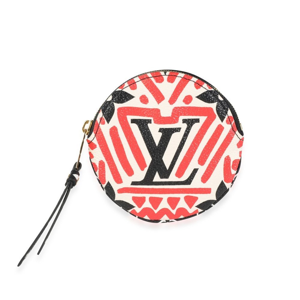 Louis Vuitton Cream & Red Monogram Giant Crafty Round Coin Purse - Picture 3 of 5